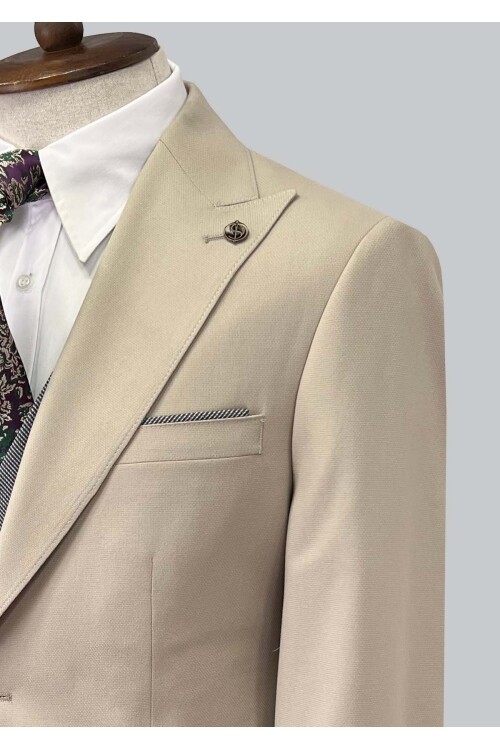 SUIT SARTORIA BEIGE  SUIT WITH DOUBLE FACED VEST 2916