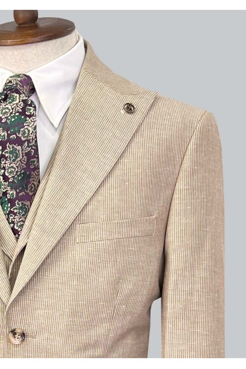 SUIT SARTORIA AÇIK KAHVERENGİ KETEN TAKIM ELBİSE 2675