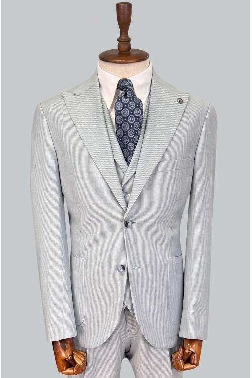 SUIT SARTORIA AÇIK MAVİ KETEN TAKIM ELBİSE  2675