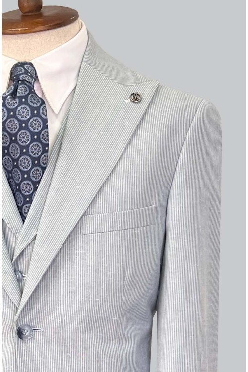 SUIT SARTORIA AÇIK MAVİ KETEN TAKIM ELBİSE  2675