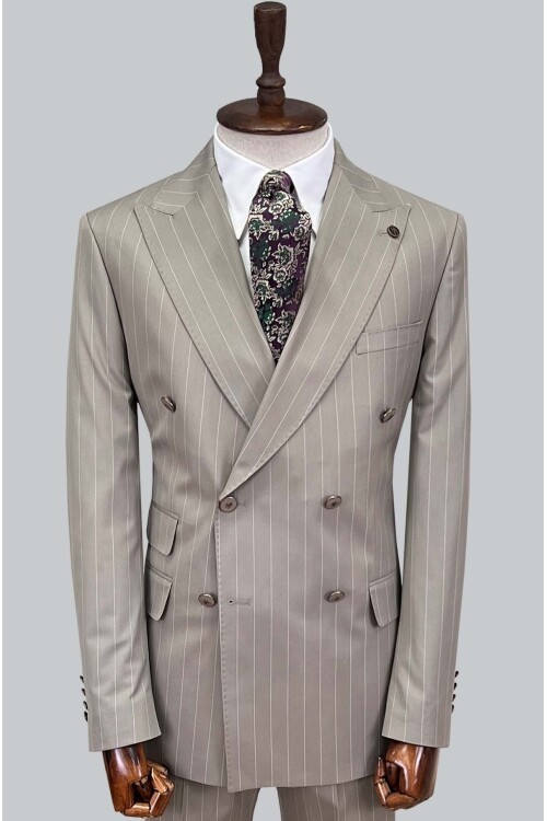 SUIT SARTORIA BEJ ÇİZGİLİ KRUVAZE TAKIM 2884