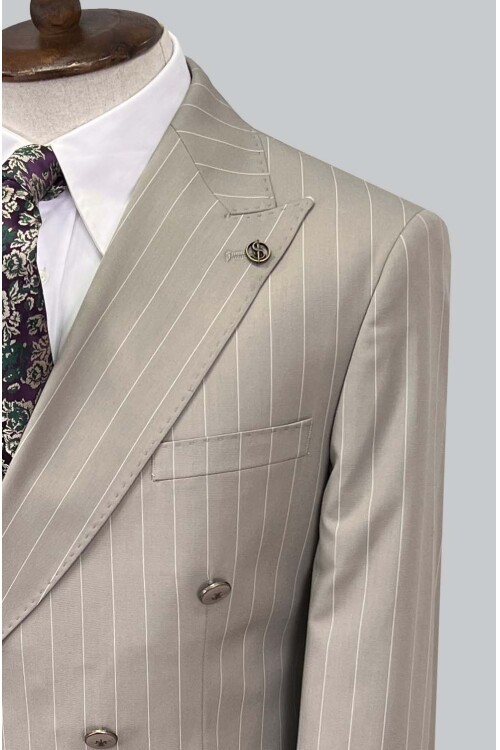 SUIT SARTORIA BEJ ÇİZGİLİ KRUVAZE TAKIM 2884