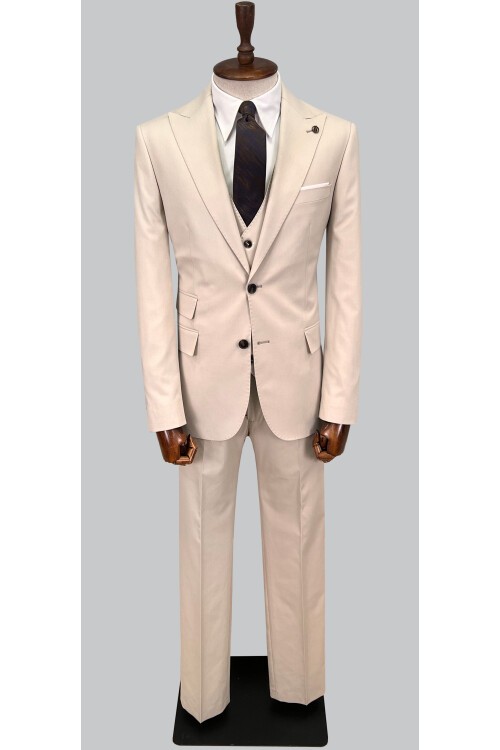 SUIT SARTORIA BEJ YELEKLİ TAKIM ELBİSE 2895