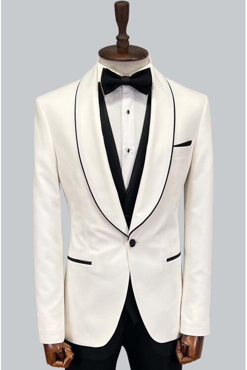 SUIT SARTORIA BEYAZ ŞAL YAKA DAMATLIK 5645