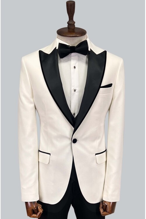 SUIT SARTORIA BEYAZ SİVRİ YAKA DAMATLIK 5643