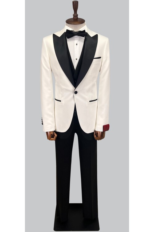 SUIT SARTORIA BEYAZ SİVRİ YAKA DAMATLIK 5648