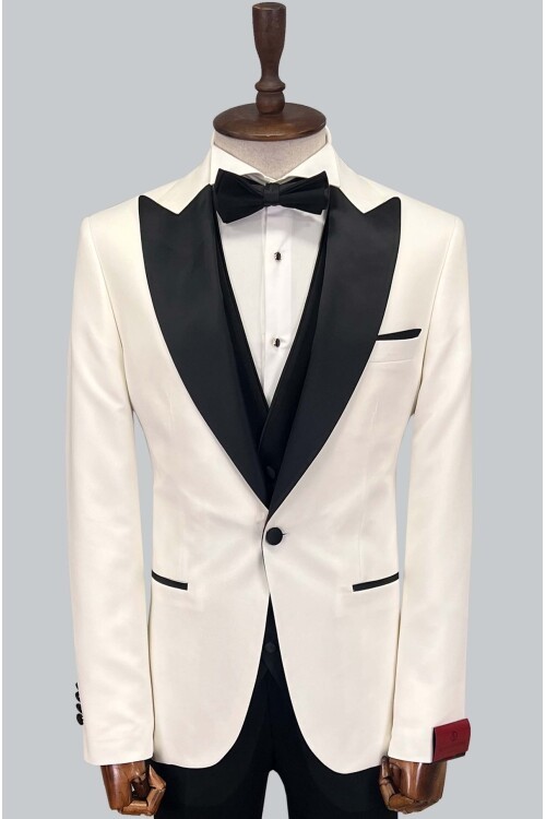 SUIT SARTORIA BEYAZ SİVRİ YAKA DAMATLIK 5648