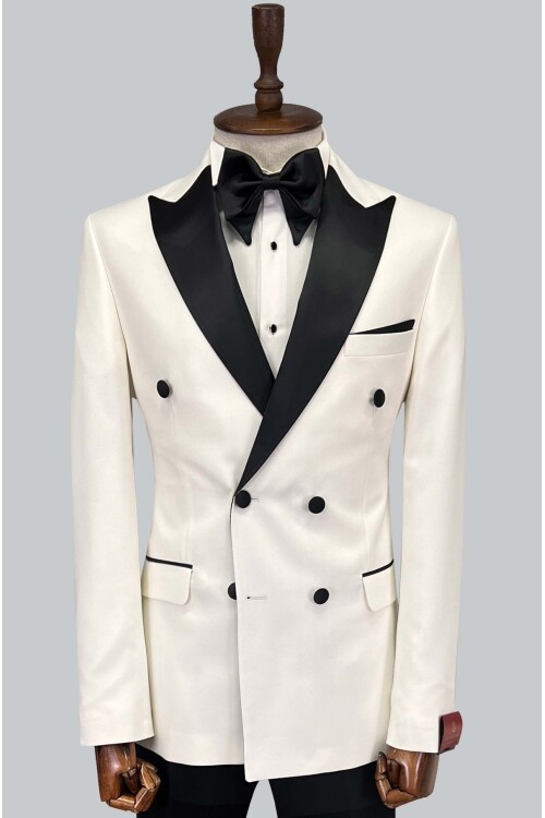 SUIT SARTORIA BEYAZ SİVRİ YAKA DAMATLIK 5654