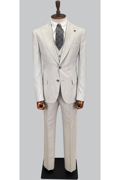 SUIT SARTORIA ÇİZGİLİ AÇIK GRİ TAKIM ELBİSE 2760