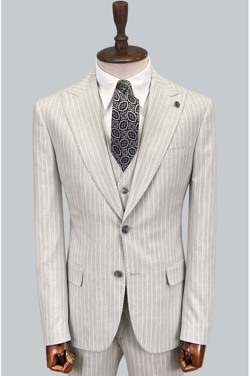 SUIT SARTORIA ÇİZGİLİ AÇIK GRİ TAKIM ELBİSE 2760