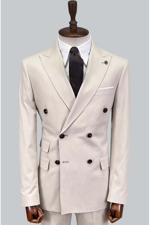 SUIT SARTORIA ÇİZGİLİ BEJ KRUVAZE TAKIM ELBİSE 2894