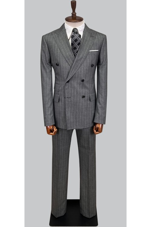 SUIT SARTORIA ÇİZGİLİ GRİ KRUVAZE TAKIM ELBİSE 2894