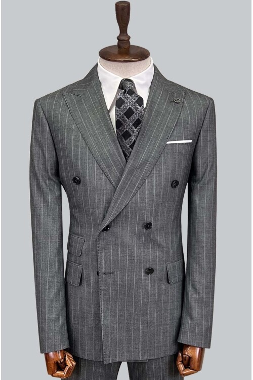 SUIT SARTORIA ÇİZGİLİ GRİ KRUVAZE TAKIM ELBİSE 2894