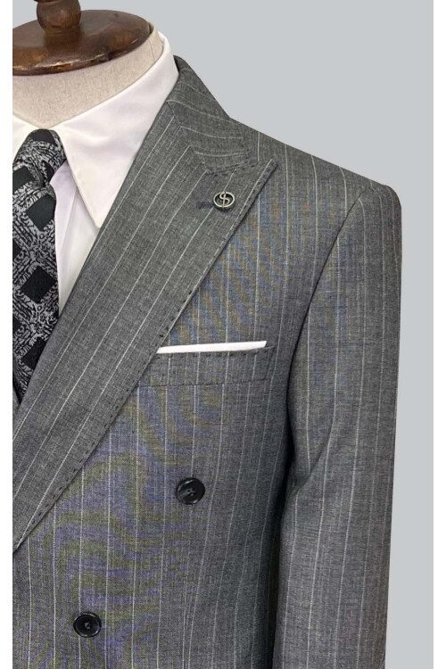 SUIT SARTORIA ÇİZGİLİ GRİ KRUVAZE TAKIM ELBİSE 2894