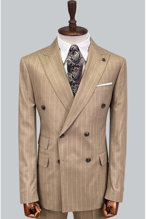 SUIT SARTORIA ÇİZGİLİ KAHVERENGİ KRUVAZE TAKIM ELBİSE 2894