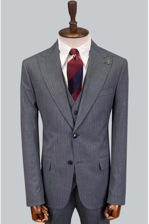 SUIT SARTORIA ÇİZGİLİ KOYU GRİ TAKIM ELBİSE 2760