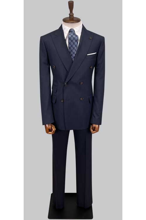 SUIT SARTORIA ÇİZGİLİ LACİVERT KRUVAZE TAKIM ELBİSE 2894