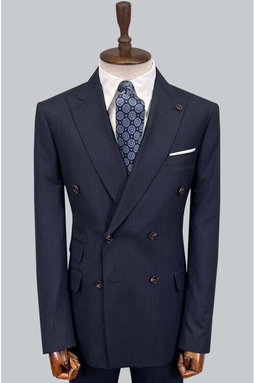 SUIT SARTORIA ÇİZGİLİ LACİVERT KRUVAZE TAKIM ELBİSE 2894