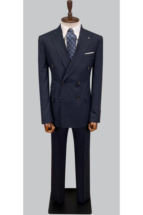 SUIT SARTORIA ÇİZGİLİ LACİVERT KRUVAZE TAKIM ELBİSE 2894