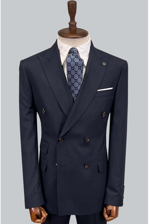 SUIT SARTORIA ÇİZGİLİ LACİVERT KRUVAZE TAKIM ELBİSE 2894