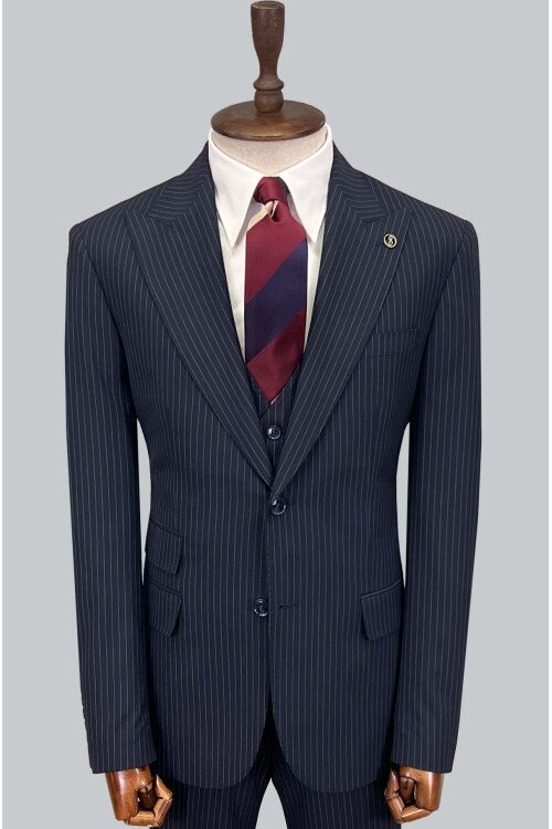 SUIT SARTORIA ÇİZGİLİ LACİVERT TAKIM ELBİSE 2909