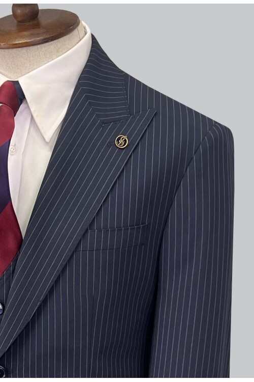 SUIT SARTORIA ÇİZGİLİ LACİVERT TAKIM ELBİSE 2909