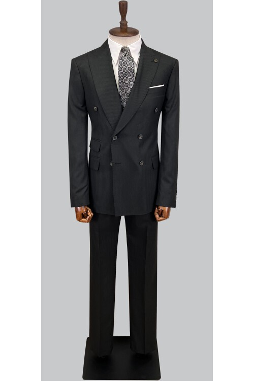 SUIT SARTORIA ÇİZGİLİ SİYAH KRUVAZE TAKIM ELBİSE 2894