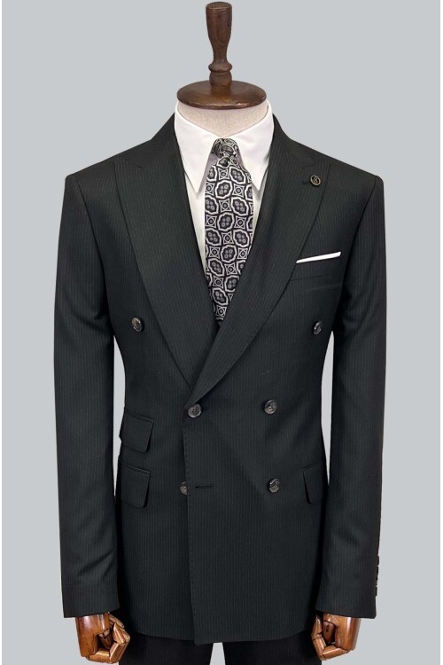 SUIT SARTORIA ÇİZGİLİ SİYAH KRUVAZE TAKIM ELBİSE 2894