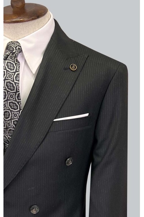 SUIT SARTORIA ÇİZGİLİ SİYAH KRUVAZE TAKIM ELBİSE 2894