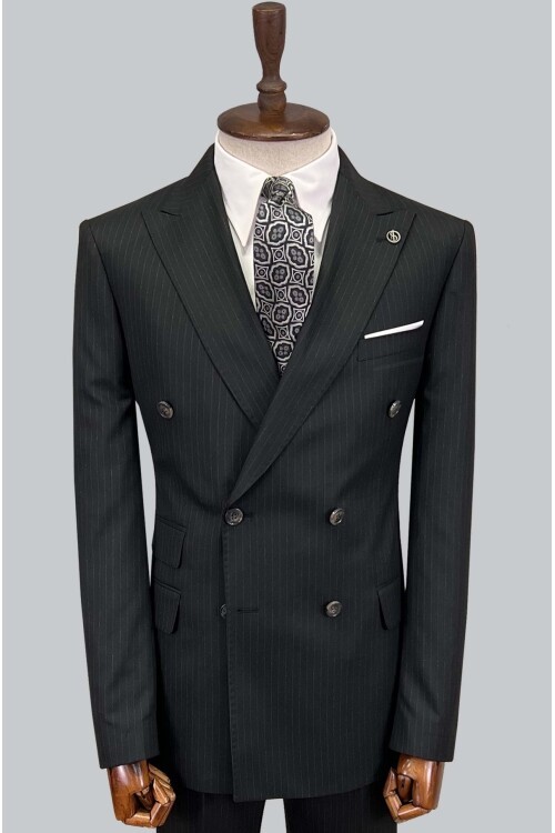 SUIT SARTORIA ÇİZGİLİ SİYAH KRUVAZE TAKIM ELBİSE 2894