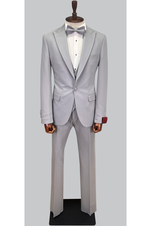 SUIT SARTORIA GRİ ÇIKMA SİVRİ YAKA DAMATLIK 5641