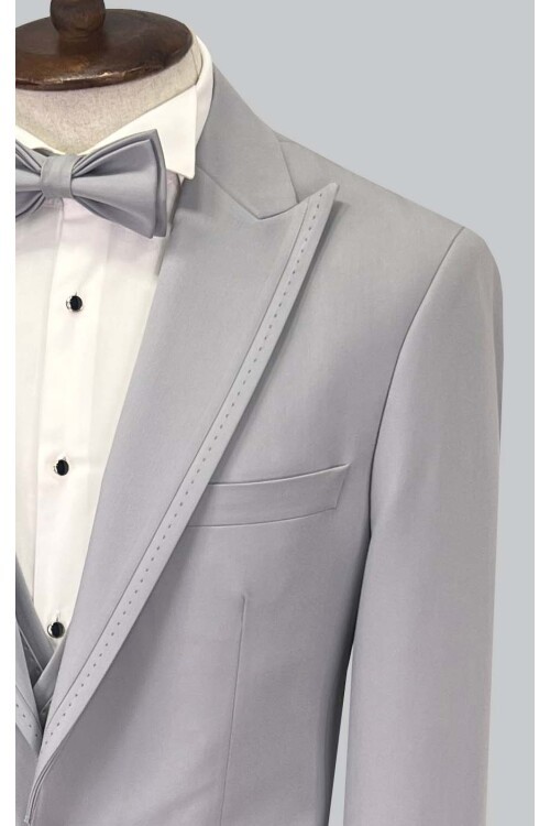 SUIT SARTORIA GRİ ÇIKMA SİVRİ YAKA DAMATLIK 5641