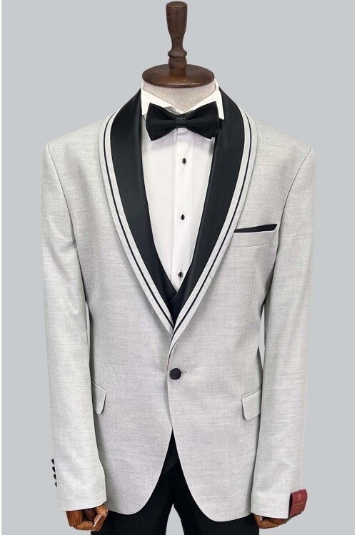 SUIT SARTORIA GRİ ÇIKMA YAKA BÜYÜK BEDEN DAMATLIK 5539