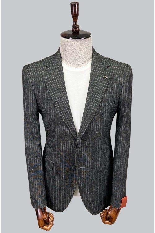 SUIT SARTORIA KETEN KOYU GRİ CEKET 4372