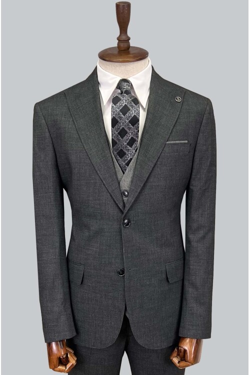 SUIT SARTORIA KOYU GRİ ÇİFT YÖNLÜ YELEKLİ TAKIM ELBİSE 2917