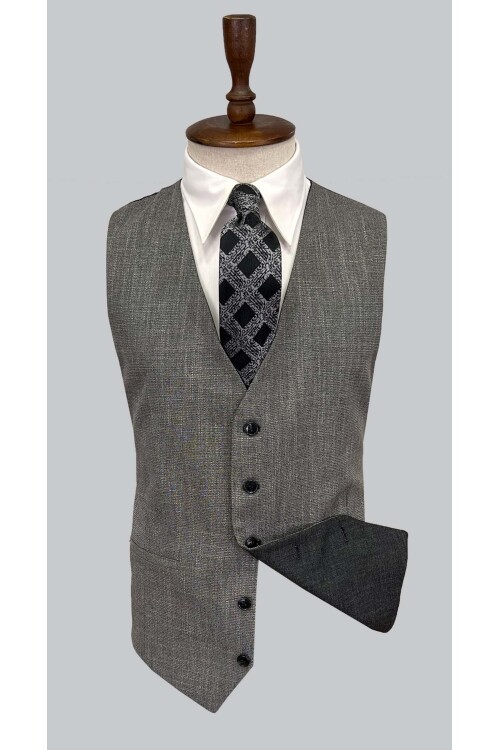 SUIT SARTORIA KOYU GRİ ÇİFT YÖNLÜ YELEKLİ TAKIM ELBİSE 2917