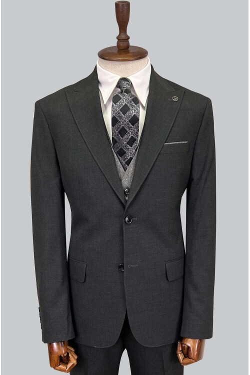 SUIT SARTORIA KOYU GRİ ÇİFT YÖNLÜ YELEKLİ TAKIM ELBİSE 2917