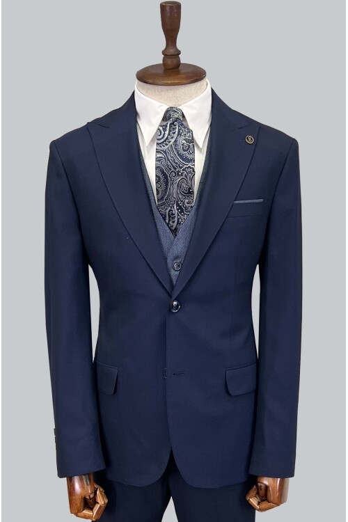 SUIT SARTORIA LACİVERT ÇİFT YÖNLÜ YELEKLİ TAKIM ELBİSE 2917