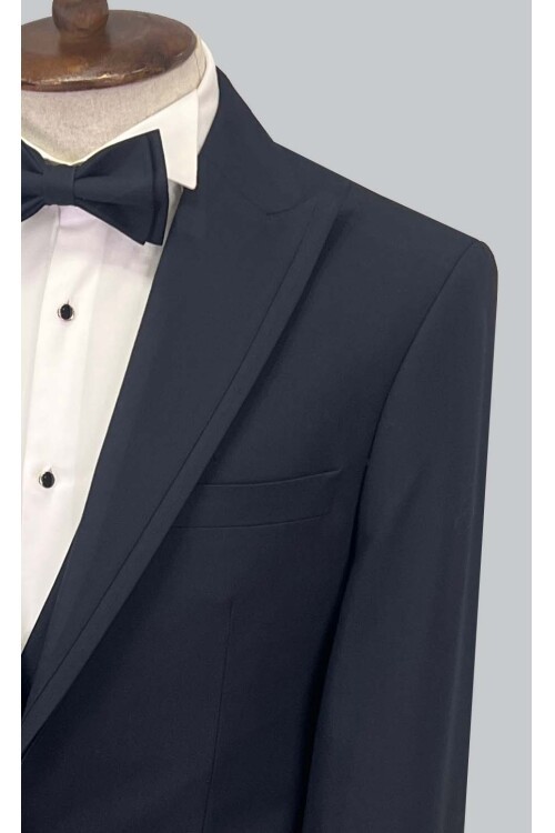 SUIT SARTORIA LACİVERT ÇIKMA SİVRİ YAKA DAMATLIK 5641