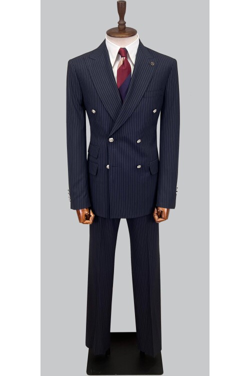 SUIT SARTORIA LACİVERT ÇİZGİLİ KRUVAZE TAKIM ELBİSE 2910