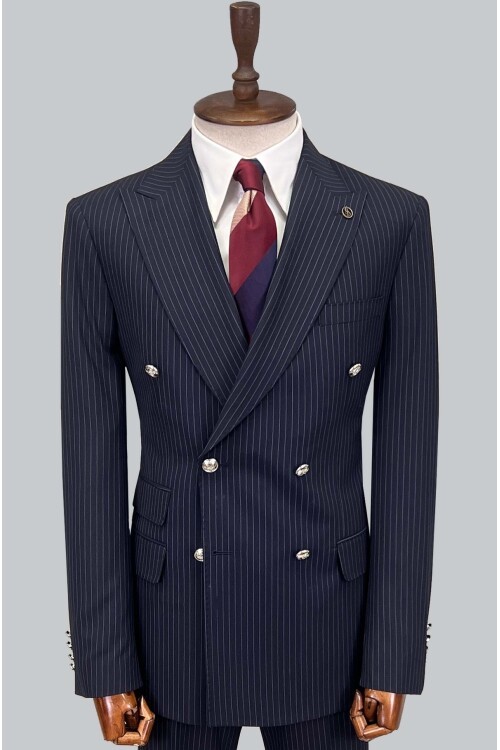 SUIT SARTORIA LACİVERT ÇİZGİLİ KRUVAZE TAKIM ELBİSE 2910