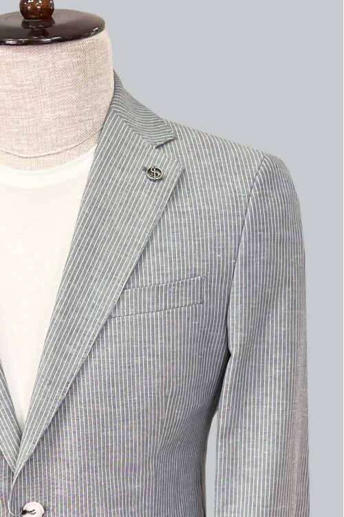 SUIT SARTORIA LACİVERT KETEN CEKET 4455