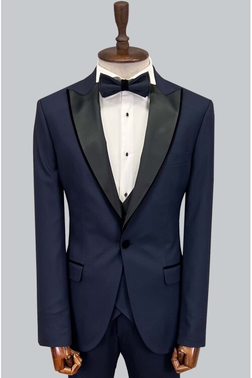 SUIT SARTORIA LACİVERT SİVRİ YAKA DAMATLIK 5643