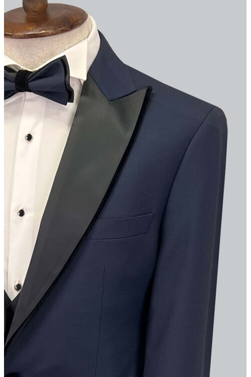 SUIT SARTORIA LACİVERT SİVRİ YAKA DAMATLIK 5643