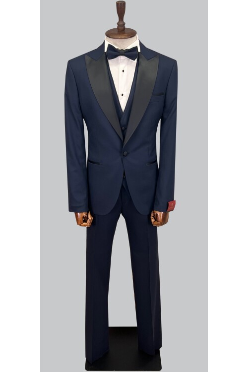 SUIT SARTORIA LACİVERT SİVRİ YAKA DAMATLIK 5648