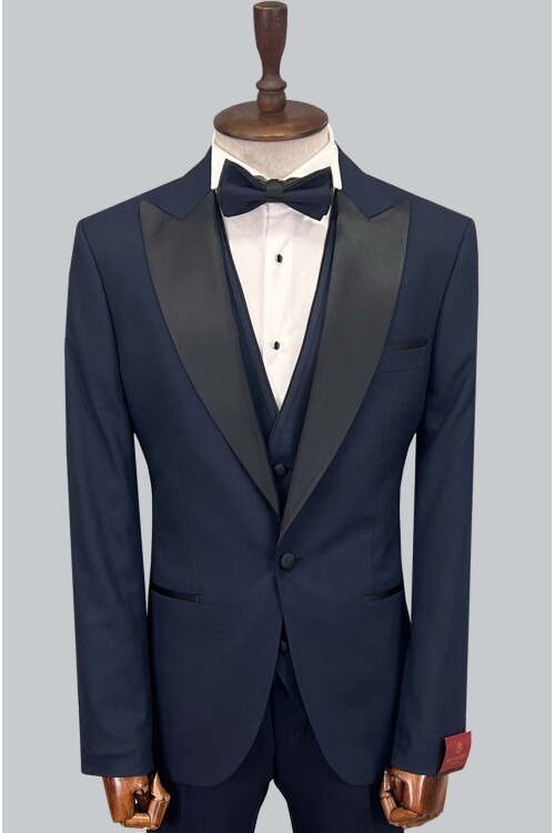 SUIT SARTORIA LACİVERT SİVRİ YAKA DAMATLIK 5648