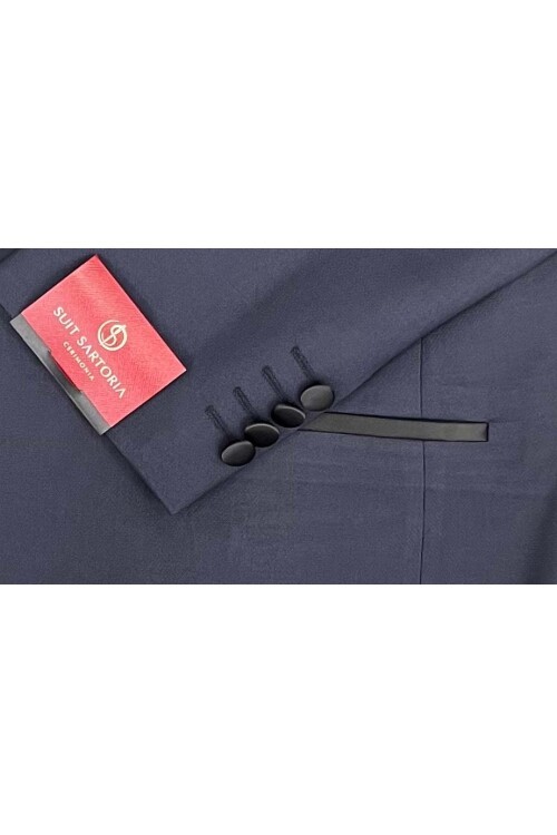 SUIT SARTORIA LACİVERT SİVRİ YAKA DAMATLIK 5648