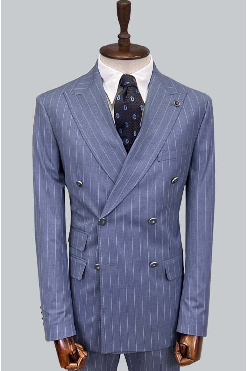 SUIT SARTORIA MAVİ ÇİZGİLİ KRUVAZE TAKIM 2884