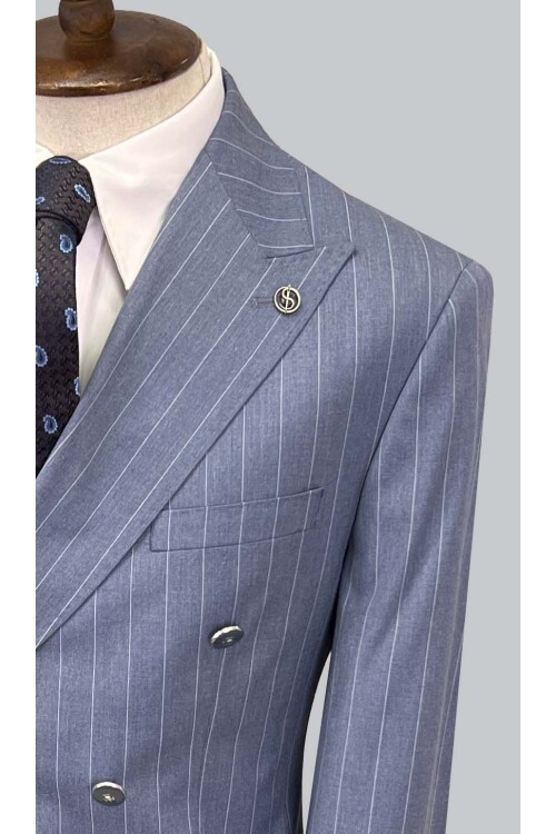 SUIT SARTORIA MAVİ ÇİZGİLİ KRUVAZE TAKIM 2884