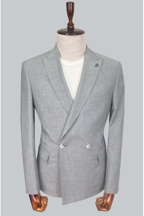 SUIT SARTORIA MAVİ KETEN CEKET 4453